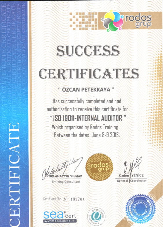 ISO 19001 Sertifikamız